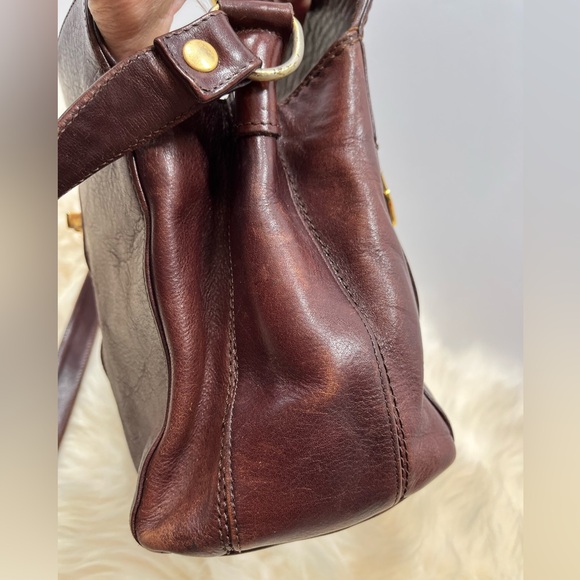 Marino Orlandi Made In Italy Large Speedy Leather Satchel Crossbody - Picture 12 of 16